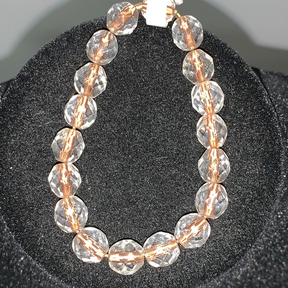 Clear Antique Bead Bracelet with gold chain inside - Picture 1 of 1